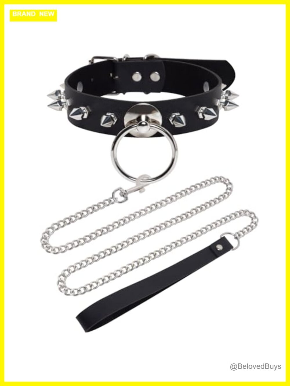O-Ring Faux Leather Spiked Choker Necklace for Women Gothic Punk